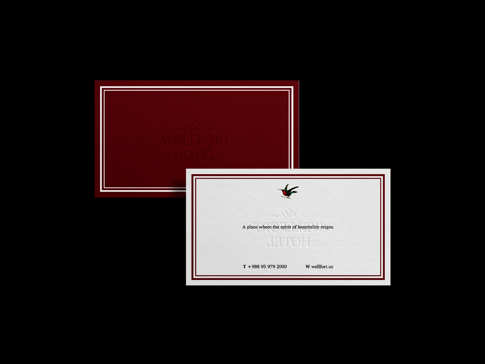 Wellfort Hotel bird brand branding hotel identity logo logotype reign royal айдентика бренд королевский лого логотип отель птица фирменный стиль
