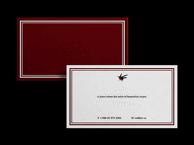 Wellfort Hotel bird brand branding hotel identity logo logotype reign royal айдентика бренд королевский лого логотип отель птица фирменный стиль