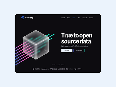 Dataloop branding data data stream hero homepage identity light logo mark open source symbol whitebox