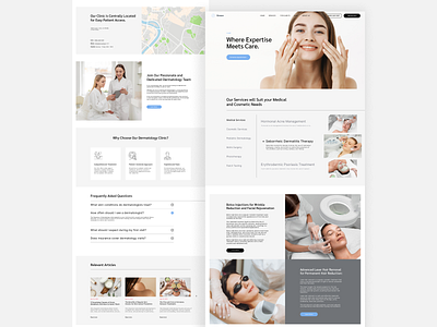 Skinare | Dermatology Clinic branding clinic dermatology design graphic design herosection illustration landingpage logo navbar skin skincare ui uiux ux webdesign website