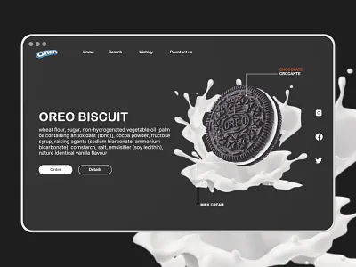 Oreo Biscuit 3d animation app branding car delicious biscuits design graphic design illustration logo ui