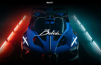 BUGATTI - BOLIDE (Car Landing Page) 3d automobile automotive branding bugatti car creative dark graphic design hero section landing page logo minimal mockup motor sport car super car ui ux vehicle website