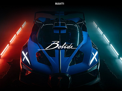 BUGATTI - BOLIDE (Car Landing Page) 3d automobile automotive branding bugatti car creative dark graphic design hero section landing page logo minimal mockup motor sport car super car ui ux vehicle website