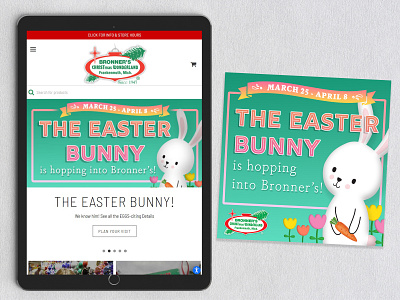 Promotional Easter Bunny Web Banner and Social Media Ad advertising branding design graphic design marketing photo social media ui