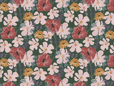 Gouache Wildflower Pattern design illustration pattern surface pattern design