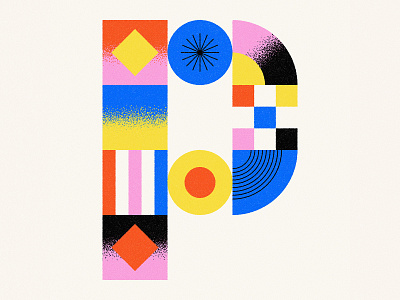 36 Days of Type: Letter P 36daysoftype abstract bauhaus blue font geometric geometry grid illustration letters minimal modern shapes texture type typography vector