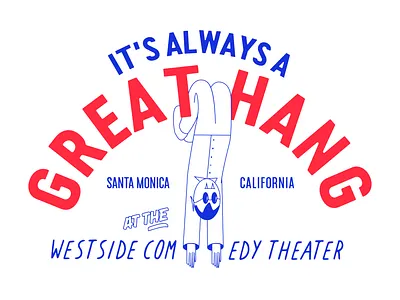 Westside Comedy Badge badge branding illustration logo typography
