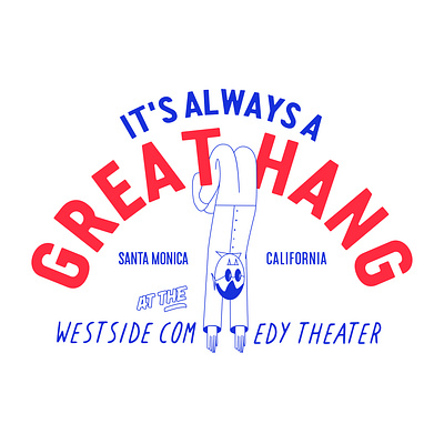 Westside Comedy Badge badge branding illustration logo typography