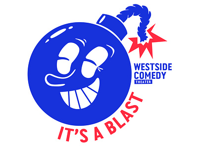 Westside Comedy badge branding illustration logo typography