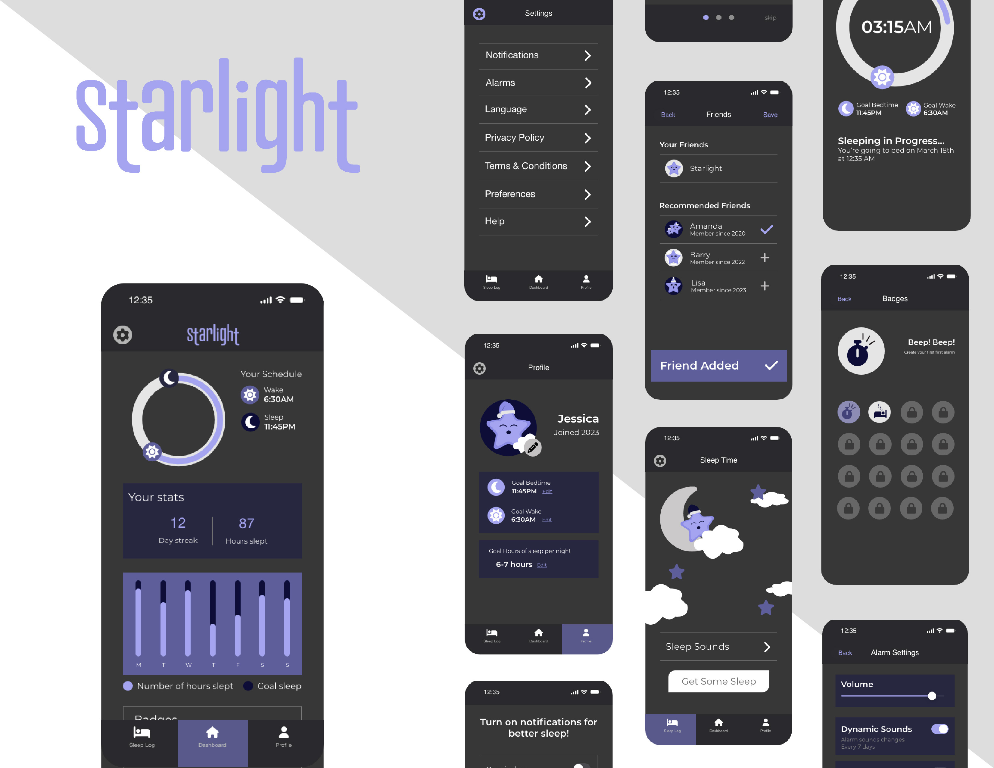 Starlight - Sleep Alarm app app design branding design graphic design interface ios logo ui ux