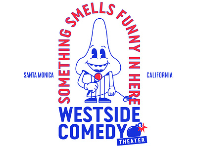 Westside Comedy badge branding illustration logo typography