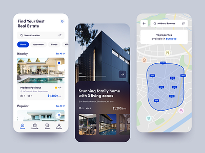 Real Estate App app mobile real estate ui ux