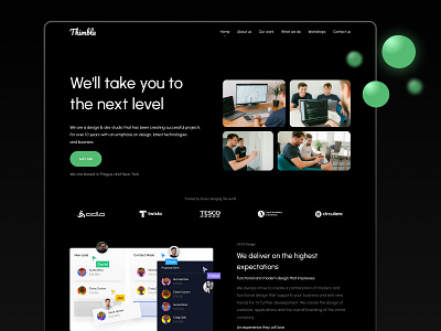 Website design for the design & dev agency agency app branding corporate crypto debut design logo modern nft online product site studio thimble ui ux website