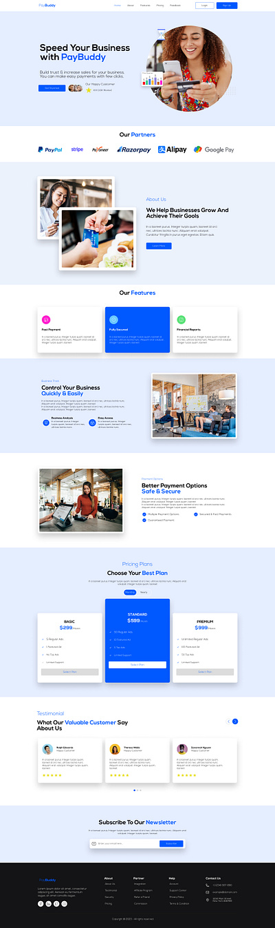 PayBuddy - SaaS - Landing Page - Website graphic design landing page payment saas ui website