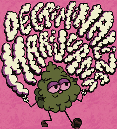 lil' bud cloud graphic design illustration smoke typography weed