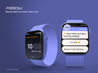 Mellow Seizure Detection: Apple Watch Application apple apple watch health ios medical mellow seizure ui ux ux design uxdesign watchos
