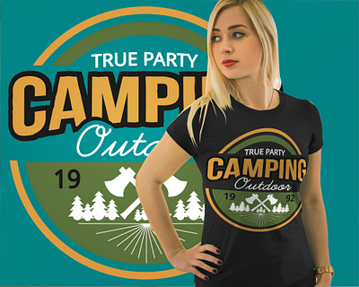 True Party Camping t shirt design camping t shirt templates