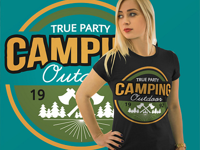 True Party Camping t shirt design camping t shirt templates