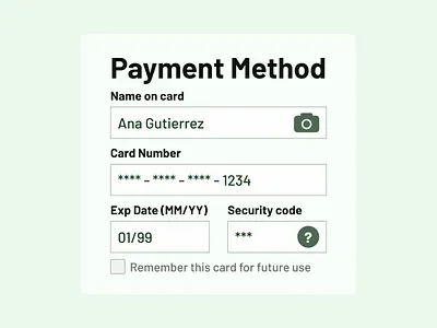 Credit Card Checkout UI credit card payment ui
