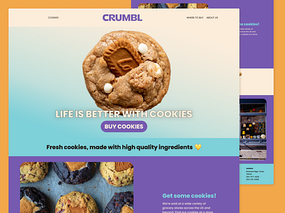 Cookie store landing page cookies design landing ui