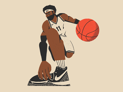 Kyrie all the pretty colors basketball character illustration kyrie kyrie irving nathan walker nba nets nike shoes sneakers sports