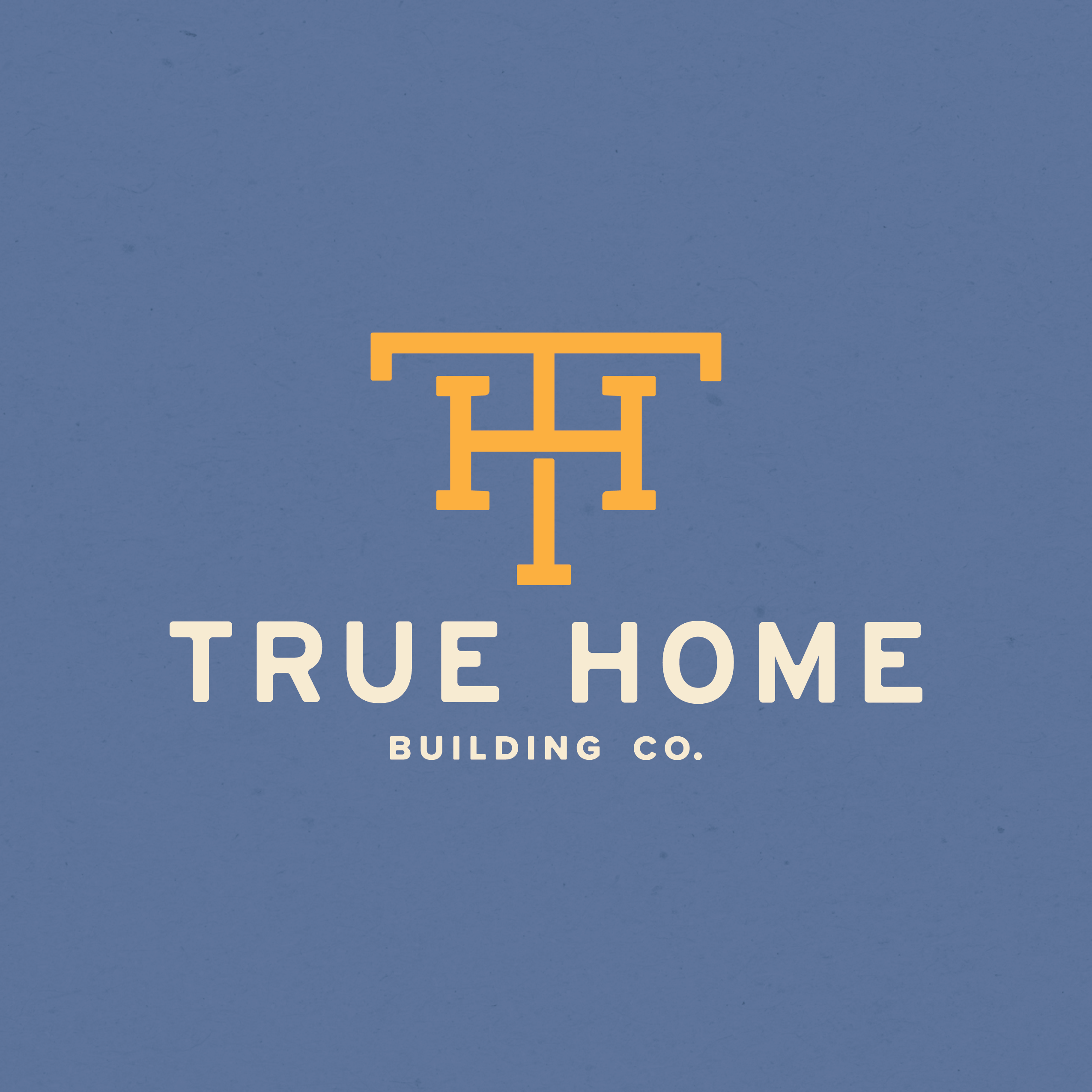 True Home Logo blue branding design illustrator logo monogram vector vintage virginia wordmark yellow