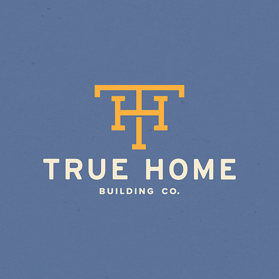 True Home Logo blue branding design illustrator logo monogram vector vintage virginia wordmark yellow