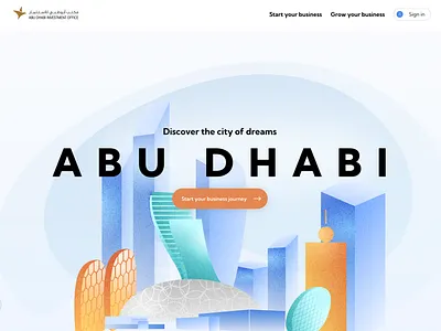Abu Dhabi Investment Office - Concept Design 3d abu dhabi animation city clean concept design details digital design engaging graphics illustration minimalist modern modern design typography u.a.e uidesign ux website
