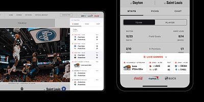 March Madness Game Switcher basketball march madness mobile app ncaa product design sidebar sports ui video player website