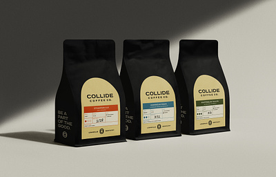 Collide Coffee Co. | Packaging bag bean blend brand branding coffee collateral collide design faith logo logo design minimal ministry nonprofit package packaging print roast simple