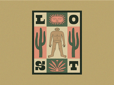 desert daze agave cactus color palette desert design graphic design illustration illustrator lost poster print sun texture typography