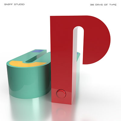 Branded Alphabet | P is for... 36dot branding game nostalgia render retro type typography