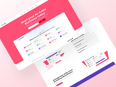 AI SaaS Product Landing Page abstract ai ai product artificial intelligence clean generated homepage landing landing page modern pattern platform saas startup ui ux web website website design