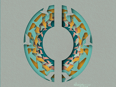 O for origami 36 days of type design hand lettering illustrated letter illustrated type illustration letter o monogram papercut procreate type typography