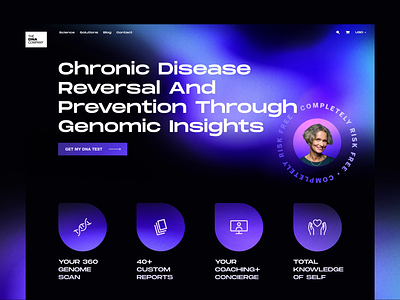 The DNA Company – Website Design clean design dna genomic gradient icons interaction interface landing mesh modern science ui ux