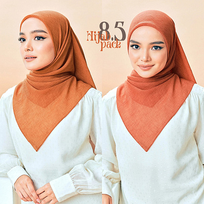 Hijab Mockup Pack 8.5 apparel clothes design download fabric fashion female girl hijab mockup model muslim psd scarf shawl template textile woman