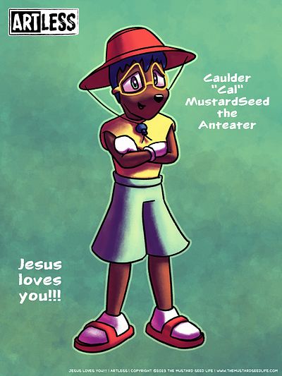 Caulder “Cal” MustardSeed the Anteater |Meet the Cast of ARTLESS art artless awesome cal cal mustardseed cartoon caulder mustardseed character comic design digital fun illustration jesus loves you!!! meet the cast original style stylized the mustard seed life webcomic