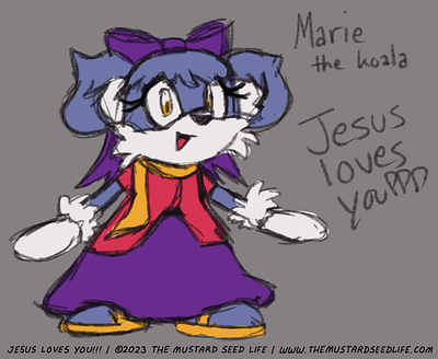 Marie the Koala – Sonic OC Challenge cartoon character cute design fan art fanart gardon illustration jesus loves you!!! marie the koala new oc original original character sonic sonic the hedgehog style stylized the mustard seed life