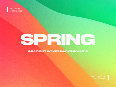 WP006 — Spring backgrounds digital waves gradient spring vibrant wallpaper