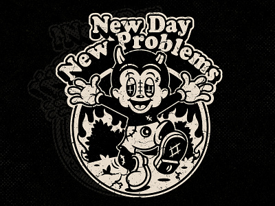 New Day New Problems 30s 30s cartoons cartoons characrer design depressed illustration laserblazt rubberhose texture vintage