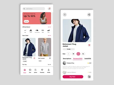 E-Commerce App app branding clothes app design ecommerce figma illustration landingpage logo mobile app design ui vector webdesign