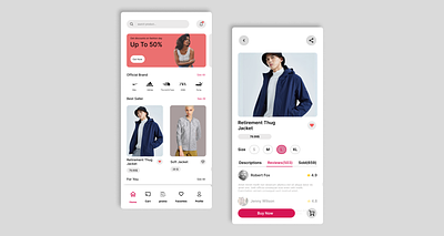 E-Commerce App app branding clothes app design ecommerce figma illustration landingpage logo mobile app design ui vector webdesign