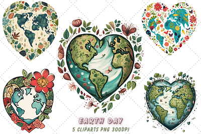 Heart Earth Day Sublimation Clipart app branding climate action design graphic design illustration logo typography ui ux vector
