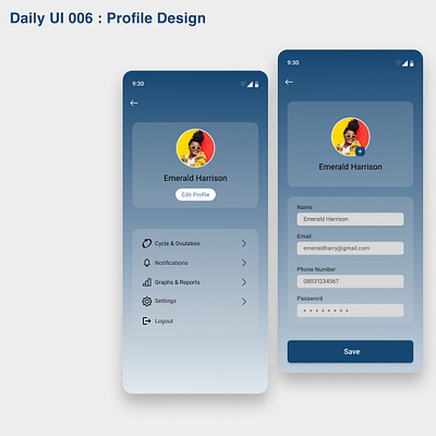 Daily UI 006 :: Profile design figma ui ux