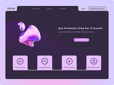 Music Platform Homepage Concept design ui ux website