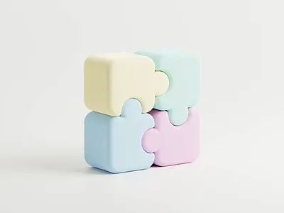 Puzzle Pieces! 3d 3d art animation motion graphics pastel puzzle
