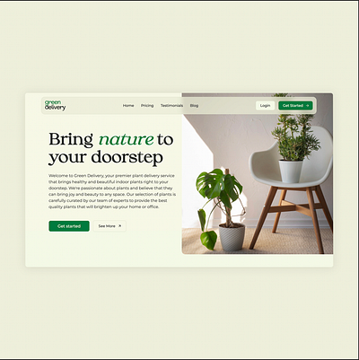 Landing Page for Green Delivery design landing page ui webdesign webflow