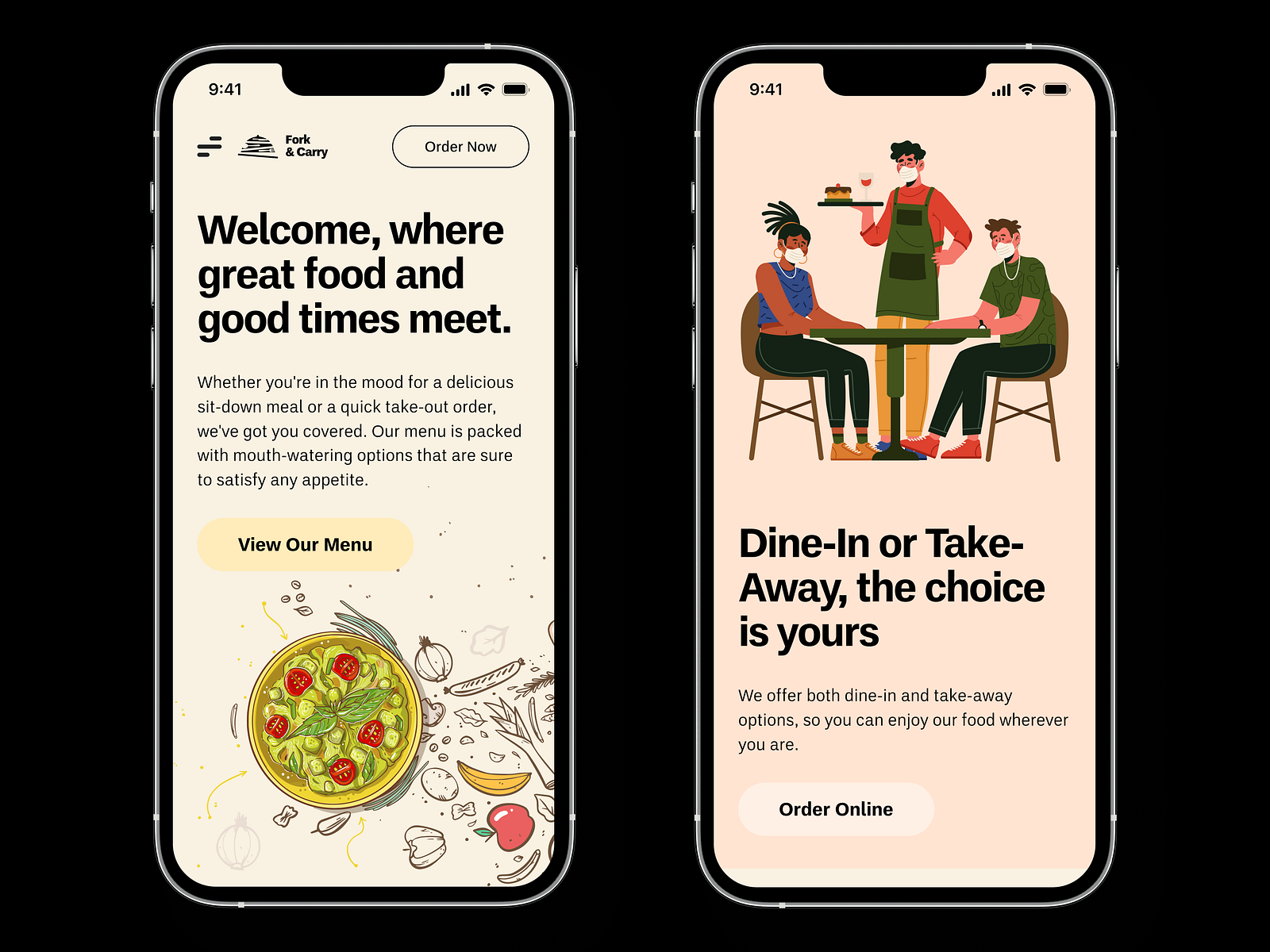 Fork & Carry A diverse cuisine restaurant by Rajarshi on Dribbble