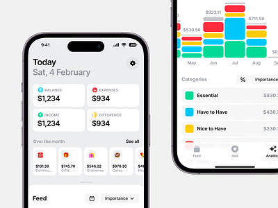 Finance App analytics app balance banking bar chart expenses finance fintech mobile money transaction