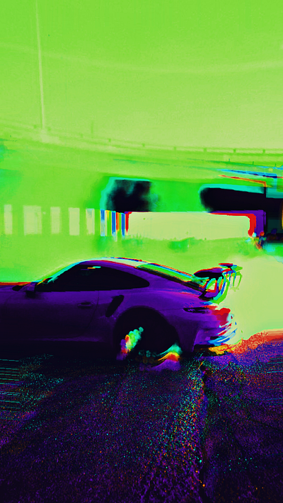 The Porsche Infection (Purple vs Green) 3d design graphic design
